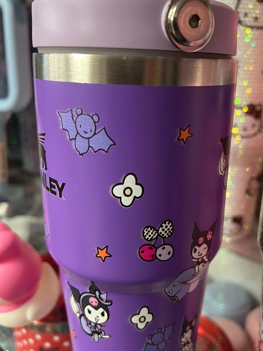 Kuromi Stanley Kids Purple Insulated Bottle with Pink Lid